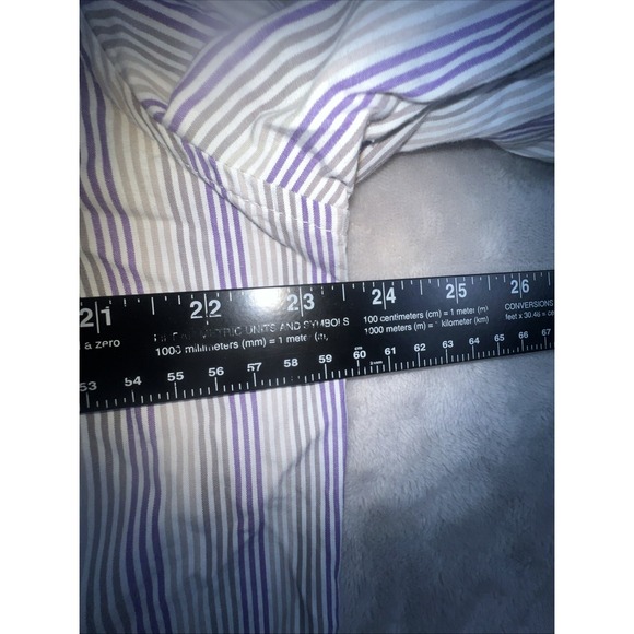 Sean John Stitched  LONG SLEEVE SHIRT Size 2XL  Purple Gray White Stripes - Picture 7 of 10